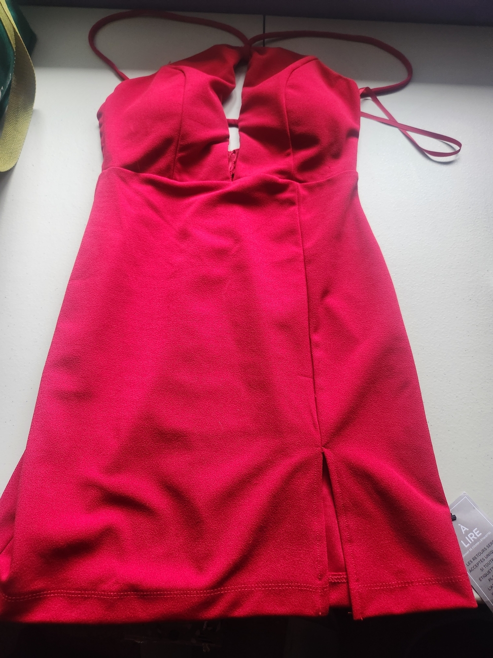 Le Château Red Spaghetti-Strap Mini Dress
